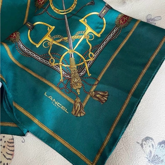 Lancel Silk Square Scarf,Vintage Silk Scarf, Japanese Vintage - Picture 3 of 6